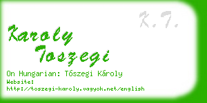 karoly toszegi business card